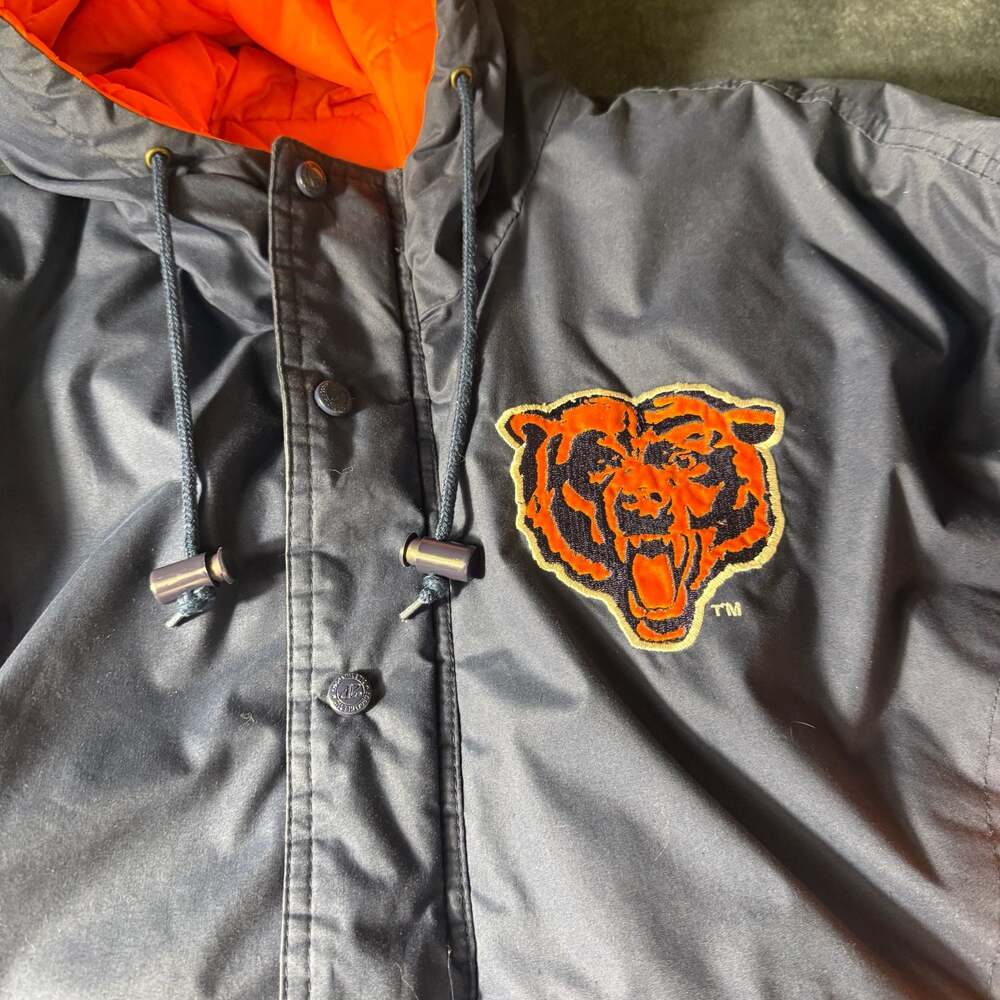 Vintage NFL Pro Line Logo Athletic Chicago Bears Anorak Hooded Jacket Medium